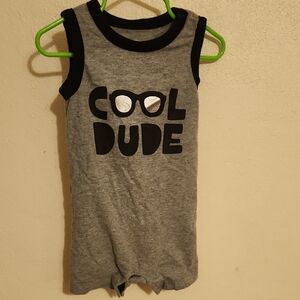 Wonder Nation Gray and Black Cool Dude Romper